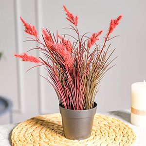 Искусственное растение в горшке АИР, бордовый, 32 см