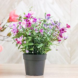 Искусственные цветы в горшке СОЛНЕЧНОЕ ЛЕТО, розовые, 24 см