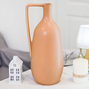 Керамическая ваза-кувшин АНТУСА, светло-бежевая, 36 см