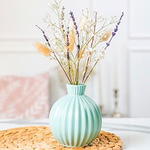 Декоративная ваза ФИОНА малая, керамика, зелёная, 12 см