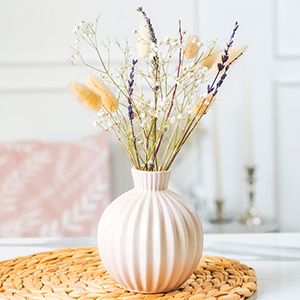 Декоративная ваза ФИОНА малая, керамика, песочная, 12 см