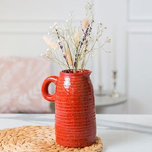 Декоративная ваза-кувшин СИЛЬВИН, керамика, терракотовая, 17 см