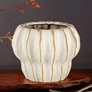 Декоративная ваза-кашпо КОНКИЛЬЯ, белая, 20х16 см