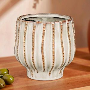 Декоративная ваза-кашпо СОРРЕНТНО, белая, 18х17 см