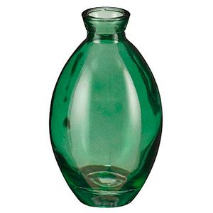 Декоративная ваза-бутыль БОТЕЙЯ, зелёная, 12 см