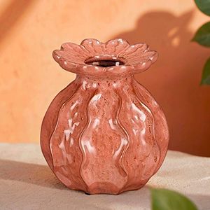 Декоративная ваза ЭБИГЕЙЛ, розовый бархат, 18 см