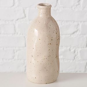 Декоративная ваза-бутыль КОЛЛЕФЕРО, керамика, кремовая, 15 см