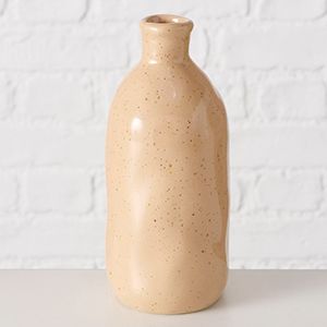 Декоративная ваза-бутыль КОЛЛЕФЕРО, керамика, песочная, 15 см