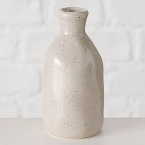 Декоративная ваза-бутыль КОЛЛЕФЕРО, керамика, сливочная, 8 см