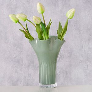 Декоративная ваза ДИМАРО, стекло, зелёная, 27 см