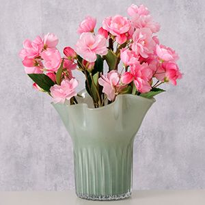 Декоративная ваза ДИМАРО, стекло, зелёная, 20 см