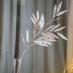 Декоративная ветка СИЦИЛИЙСКАЯ ВЕСНА - ИВА ХАКУРО НИШИКИ, пластик, серебряная, 81 см
