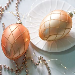 Подвесные украшения - яйца МАЛЬЯ ШИНТИЛАНТЕ, стекло, 10 см, 2 шт.