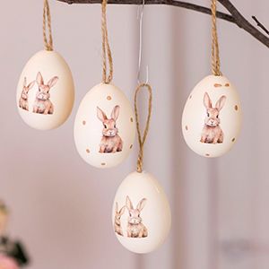 Декоративные пасхальные яйца ПАСХАЛЬНАЯ НЕЖНОСТЬ, натуральная скорлупа, 6 см, 4 шт.