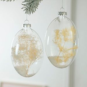 Набор ёлочных украшений ЛЕТНЯЯ ВОЗДУШНОСТЬ, стекло, сухоцветы, 10 см, 2 шт.