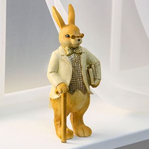 Декоративная фигура КРОЛИК-ДЖЕНТЛЬМЕН, полистоун, 19 см