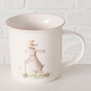 Кружка ЗАЯЧЬИ ЗАБАВЫ: НА САМОКАТЕ, фарфор, 370 мл