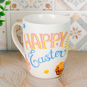 Керамическая чашка КРОЛЬЧОНОК С ПАСХАЛЬНОЙ КОРЗИНКОЙ, 340 мл