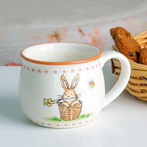 Кружка ЗАЙКА В КОРЗИНКЕ, фарфор, 180 мл
