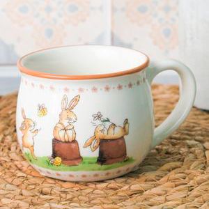 Кружка ЗАЙКИ И ПЧЁЛКИ, фарфор, 180 мл