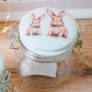 Банка для хранения ЗАЙКИ-ХОЗЯЙКИ, стекло, 11 см, 450 мл