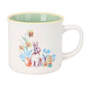 Фарфоровая кружка КРОЛИК НА ПАСХАЛЬНОЙ ЛУЖАЙКЕ, 300 мл