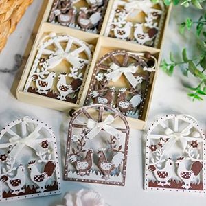 Набор деревянных елочных игрушек ЧИКЕН-КАНТРИ, 8 см, 12 шт.