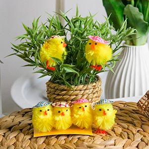 Набор декоративных украшений СОЛНЕЧНЫЕ ЦЫПЛЯТА в кепках, 5 см, 6 шт.