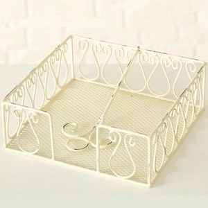 Белая металлическая подставка для салфеток Л'ЭЙЗАНС, 18х6 см