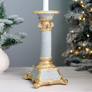 Декоративный подсвечник МАЛЬМЕЗОН, голубой, 27 см, ЕДГ (EDG)
