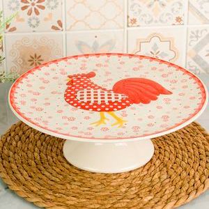 Подставка для торта ПОДАРОК ПЕТУШКА, керамика, 25 см