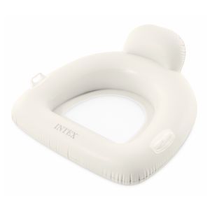 Надувное кресло для плавания со спинкой Интекс Пиллоу Флоат (Intex Pillow Float Lounge) с сетчатым дном, белое, 114х107 см