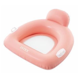 Надувное кресло для плавания Интекс Пиллоу Флоат (Intex Pillow Float Lounge) с сетчатым дном, розовое, 114х107 см