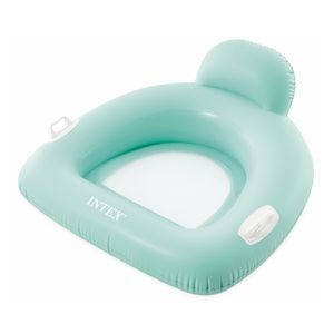 Надувное кресло для плавания Интекс Пиллоу Флоат (Intex Pillow Float Lounge) с сетчатым дном, голубое, 114х107 см