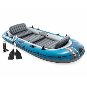 Надувная лодка Интекс (Intex) пятиместная Экскершн с насосом и веслами (Excursion 5 Set), 366х168х43 см