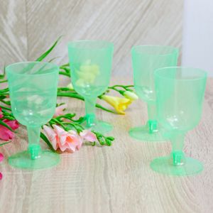 Набор одноразовых бокалов для вина АКЛИ, пластик, зелёный, 160 мл, 4 шт.