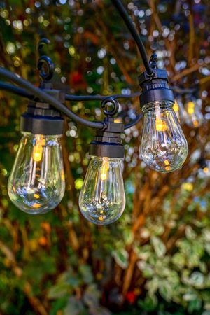 Гирлянда РЕТРО-ЛАЙТ, 20 теплых белых LED-огней, 9.5+3 м, черный ПВХ, уличная, 
