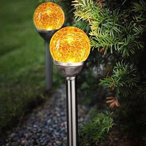 Комплект садовых светильников ROMA (2 шт.), янтарные LED-лампы, солнечная батарея, 26.5х8 см, Star Traiding