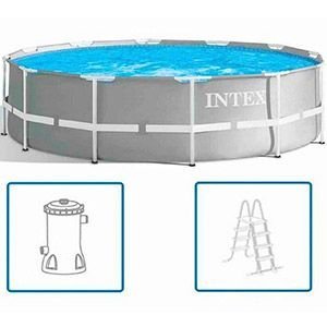 Бассейн каркасный Intex Prism Frame Pool, 305 х 99 см + фильтр-насос + лестница