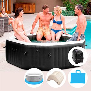 Надувное джакузи Intex PureSpa Deluxe с аэро и гидромассажем и хлоргенератором, 201х71 см