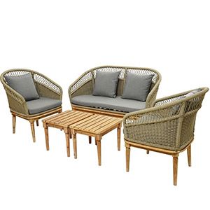 Комплект дачной мебели МОНПЕЛЬЕ (диван, 2 кресла, 2 столика), искусственный ротанг