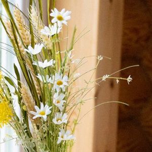 Элитные искусственные цветы МАРГАРИТКИ, полиэстер, белые, 10x10x65 см