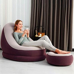 Надувное кресло Comfort Cruiser Inflate-A-Chair, бордовый, 121х100х86 см, с пуфиком 54х54х26 см, BestWay