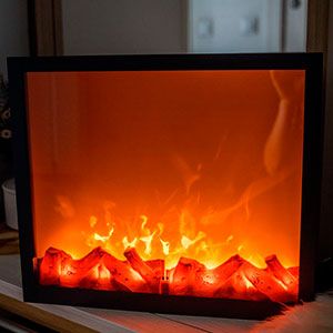 Электрический камин КАМЕЛЁК ЛЕКОНЬЕ, имитация пламени, 41х10х35 см