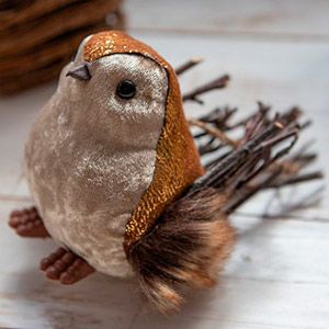Фигурка ПТИЧКА-ПУХЛИК, коричневый, 15  см