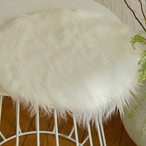 Декоративный коврик МЕХОВУШКА круглый белый, 35 см
