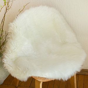 Декоративный коврик МЕХОВУШКА круглый, белый ягнёнок, 80 см