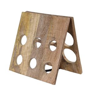 Настольная подставка для вина ЛУРМАРЕН, манговое дерево, на 6 бутылок, 32x32x3,5 см