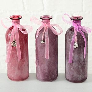 Ваза-бутыль ОЛИАНА, стекло, 21 см, разные модели