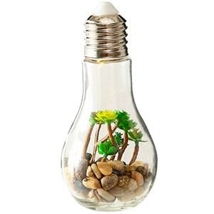 Декоративный подвесной светильник ЧУДО-КЛУМБА, теплые белые LED огни, стекло, пластик, батарейки, 18х8.5 см